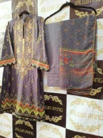 Ladies Ready to Wear Digital Printed with Embroidery Pakistani Lawn Dress in UAE