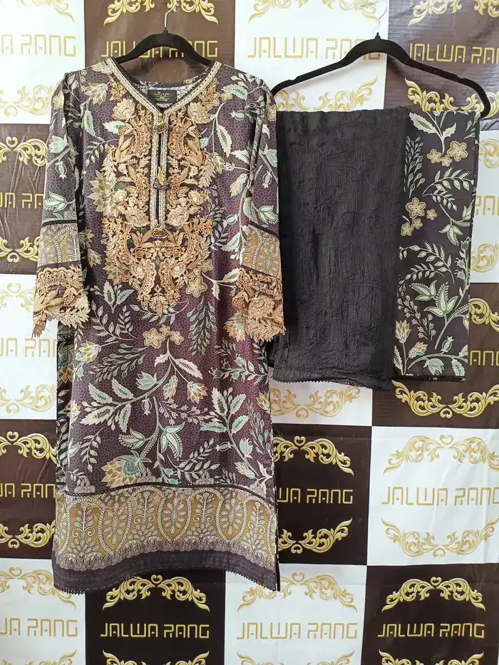 JREJ1011_6 Ladies Ready to Wear Digital Printed with Embroidery Pakistani Lawn Dress in UAE