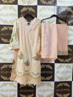 Ladies Ready to Wear Digital Printed with Embroidery Pakistani Lawn Dress in UAE