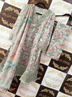 Ladies Ready to Wear Digital Printed with Embroidery Pakistani Lawn Dress in UAE