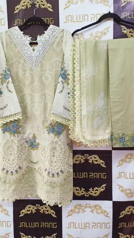 Ladies Ready to Wear Digital Printed with Embroidery Pakistani Lawn Dress in UAE