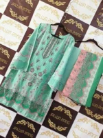 Ladies Ready to Wear Digital Printed with Embroidery Pakistani Lawn Dress in UAE