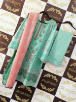 Ladies Ready to Wear Digital Printed with Embroidery Pakistani Lawn Dress in UAE