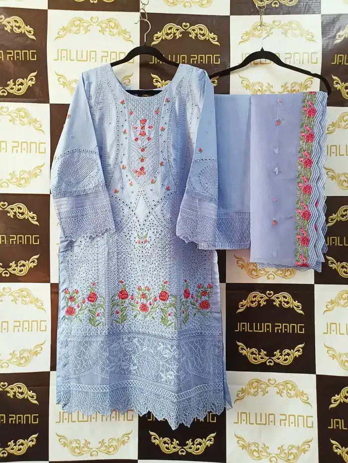 EPJ0019 Ladies Ready to Wear Digital Printed with Embroidery Pakistani Lawn Dress in UAE