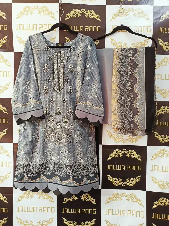EPJ0024 Ladies Ready to Wear Digital Printed with Embroidery Pakistani Lawn Dress in UAE