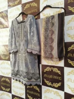 Ladies Ready to Wear Digital Printed with Embroidery Pakistani Lawn Dress in UAE