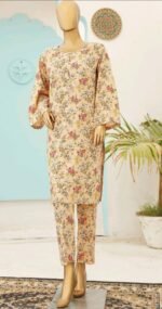 Ladies Binsaeed Ready to Wear Digital Printed with Embroidery Pakistani Lawn Dress in UAE