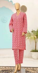 Ladies Binsaeed Ready to Wear Digital Printed with Embroidery Pakistani Lawn Dress in UAE