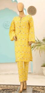 Ladies Binsaeed Ready to Wear Digital Printed with Embroidery Pakistani Lawn Dress in UAE