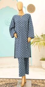 Ladies Binsaeed Ready to Wear Digital Printed with Embroidery Pakistani Lawn Dress in UAE