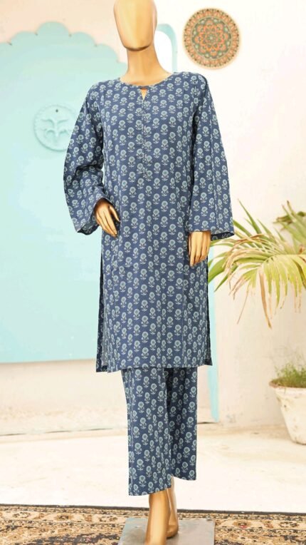 Ladies Binsaeed Ready to Wear Digital Printed with Embroidery Pakistani Lawn Dress in UAE