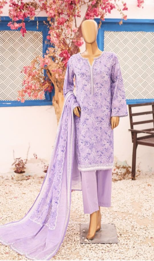 JBP0001 Ladies Binsaeed Ready to Wear Digital Printed with Embroidery Pakistani Lawn Dress in UAE
