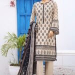 Ladies Binsaeed Ready to Wear Digital Printed with Embroidery Pakistani Lawn Dress in UAE