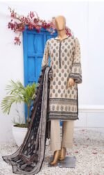 Ladies Binsaeed Ready to Wear Digital Printed with Embroidery Pakistani Lawn Dress in UAE