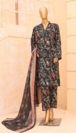 Ladies Binsaeed Ready to Wear Digital Printed with Embroidery Pakistani Lawn Dress in UAE