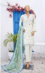 Ladies Binsaeed Ready to Wear Digital Printed with Embroidery Pakistani Lawn Dress in UAE