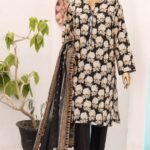 Ladies Binsaeed Ready to Wear Digital Printed with Embroidery Pakistani Lawn Dress in UAE