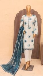 Ladies Binsaeed Ready to Wear Digital Printed with Embroidery Pakistani Lawn Dress in UAE