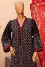 Ladies Binsaeed Ready to Wear Digital Printed with Embroidery Pakistani Lawn Dress in UAE
