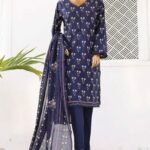 Ladies Binsaeed Ready to Wear Digital Printed with Embroidery Pakistani Lawn Dress in UAE