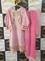 Ladies Ready to Wear Digital Printed with Embroidery Pakistani Lawn Dress in UAE