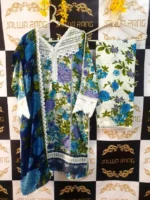 Ladies Ready to Wear Digital Printed with Embroidery Pakistani Lawn Dress in UAE