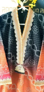 Ladies Ready to Wear Digital Printed with Embroidery Pakistani Chiffon Dress in UAE