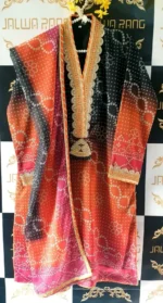 Ladies Ready to Wear Digital Printed with Embroidery Pakistani Chiffon Dress in UAE