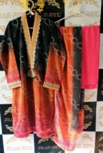 Ladies Ready to Wear Digital Printed with Embroidery Pakistani Chiffon Dress in UAE