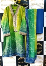 Ladies Ready to Wear Digital Printed with Embroidery Pakistani Chiffon Dress in UAE