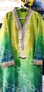 Ladies Ready to Wear Digital Printed with Embroidery Pakistani Chiffon Dress in UAE