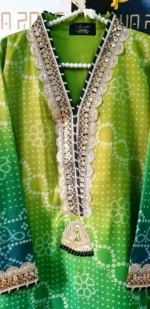 Ladies Ready to Wear Digital Printed with Embroidery Pakistani Chiffon Dress in UAE